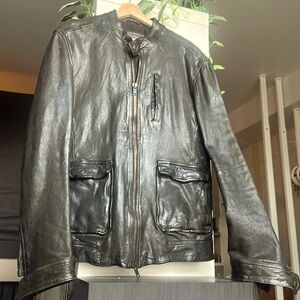 All Saints Men's Leather Rare Jacket